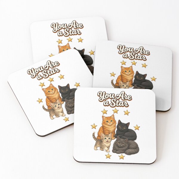 Item preview, You Are a Star – Cute Cat & 7 Stars Cottagecore Design designed and sold by Cartoon art with a purpose ❤️ Supporting Althea’s friends .