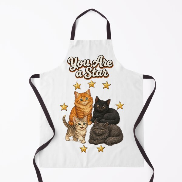 Item preview, You Are a Star – Cute Cat & 7 Stars Cottagecore Design designed and sold by Cartoon art with a purpose ❤️ Supporting Althea’s friends .