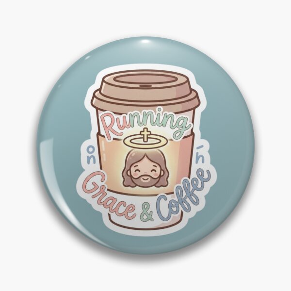 Item preview, Running On Grace And Coffee Cute Takeout Cup Sticker designed and sold by Artemis & Woven Collective.