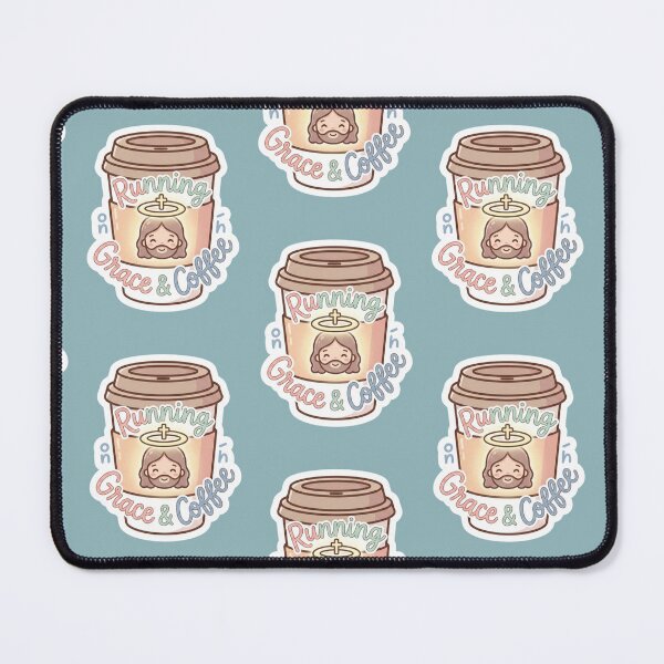 Item preview, Running On Grace And Coffee Cute Takeout Cup Sticker designed and sold by Artemis & Woven Collective.