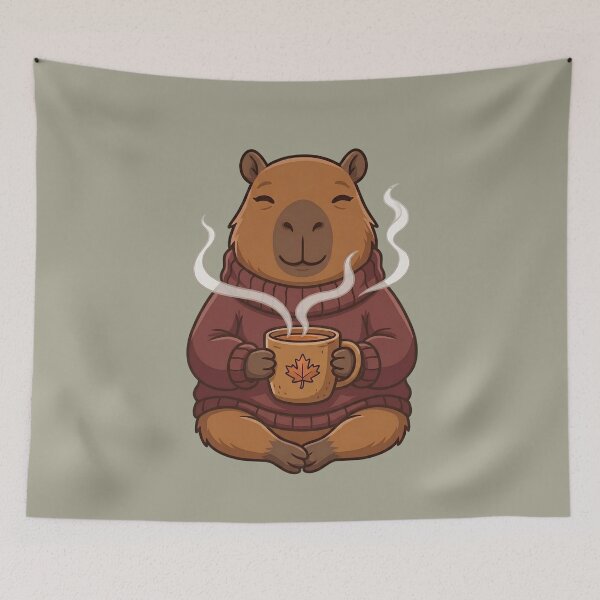 Item preview, Autumn Capybara with Tea designed and sold by Ivy-Triggs.