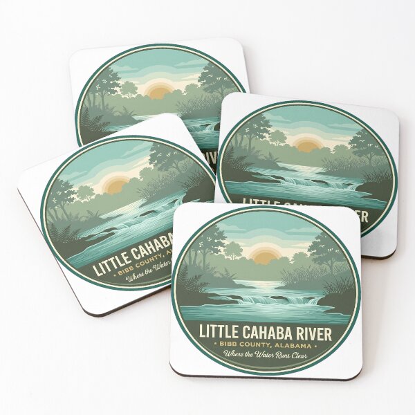 Item preview, Little Cahaba River Rapids Vintage Badge Sticker Alabama designed and sold by DetourDgn.