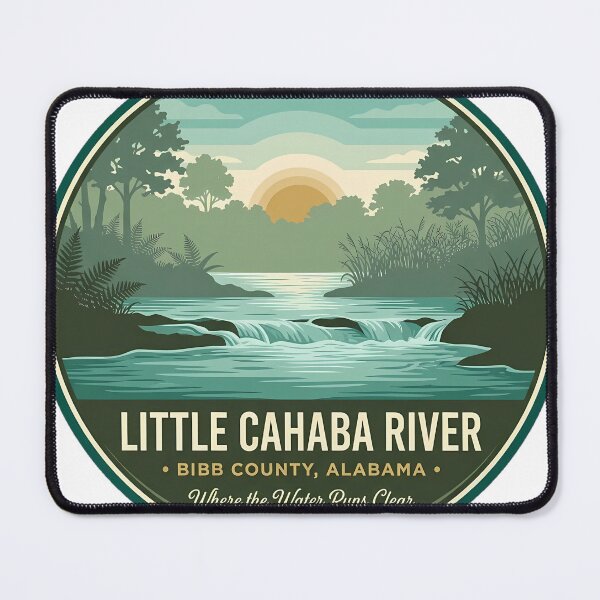 Item preview, Little Cahaba River Rapids Vintage Badge Sticker Alabama designed and sold by DetourDgn.