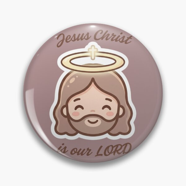 Item preview, Jesus Christ Is Our LORD Cute Halo Chibi Icon designed and sold by Artemis & Woven Collective.