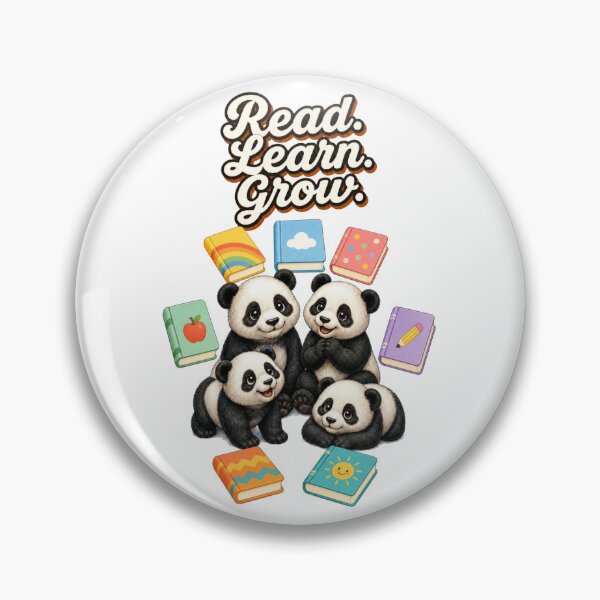 Item preview, Read. Learn. Grow. – Cute Panda & 7 Books Cottagecore Design designed and sold by Cartoon art with a purpose ❤️ Supporting Althea’s friends .