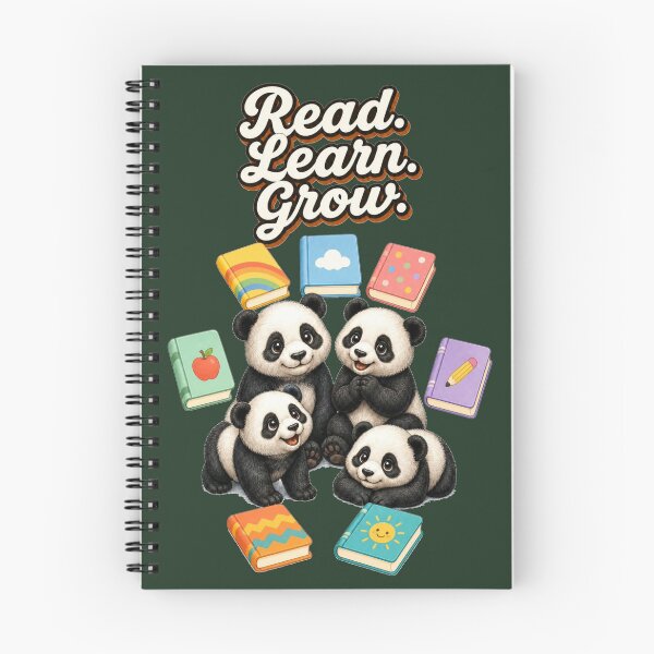 Item preview, Read. Learn. Grow. – Cute Panda & 7 Books Cottagecore Design designed and sold by Cartoon art with a purpose ❤️ Supporting Althea’s friends .