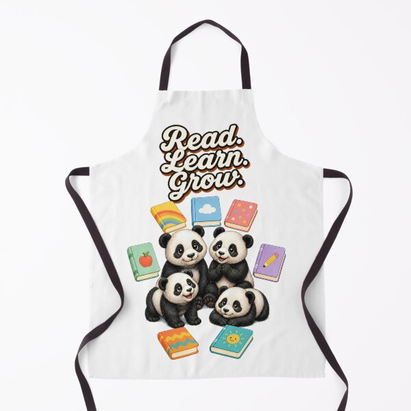 Item preview, Read. Learn. Grow. – Cute Panda & 7 Books Cottagecore Design designed and sold by Cartoon art with a purpose ❤️ Supporting Althea’s friends .