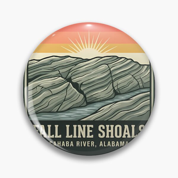 Artikelvorschau, Fall Line Shoals Cahaba River Geologie-Abzeichen-Aufkleber entworfen und verkauft von DetourDgn.