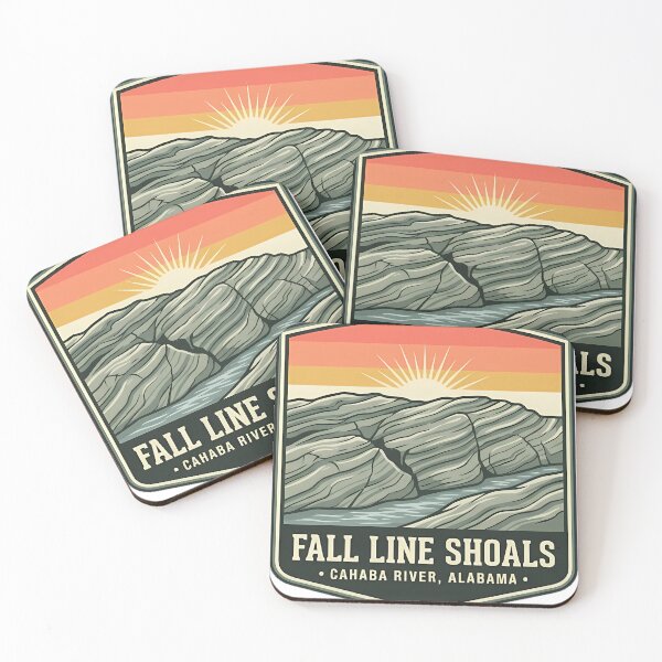 Item preview, Fall Line Shoals Cahaba River Geology Badge Sticker designed and sold by DetourDgn.