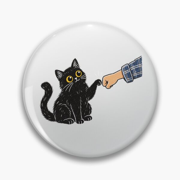 Item preview, Black Cat Fist Bump Cute Black Cat Giving Paw Fist Bump designed and sold by Yellowriversss.