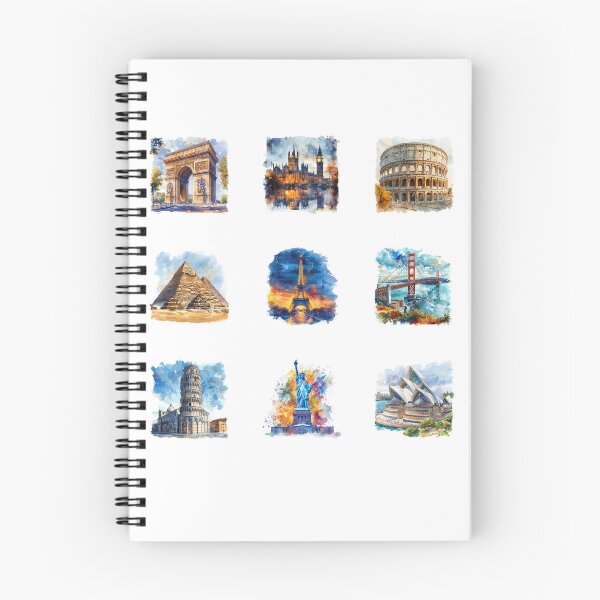 Item preview, World Famous Landmarks Watercolor Sticker Pack designed and sold by DigiDesigns702.