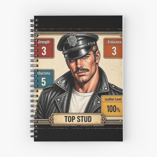Item preview, Gay Leather Daddy Top Stud Vintage Trading Card Art Design designed and sold by ItsAKinkThing.