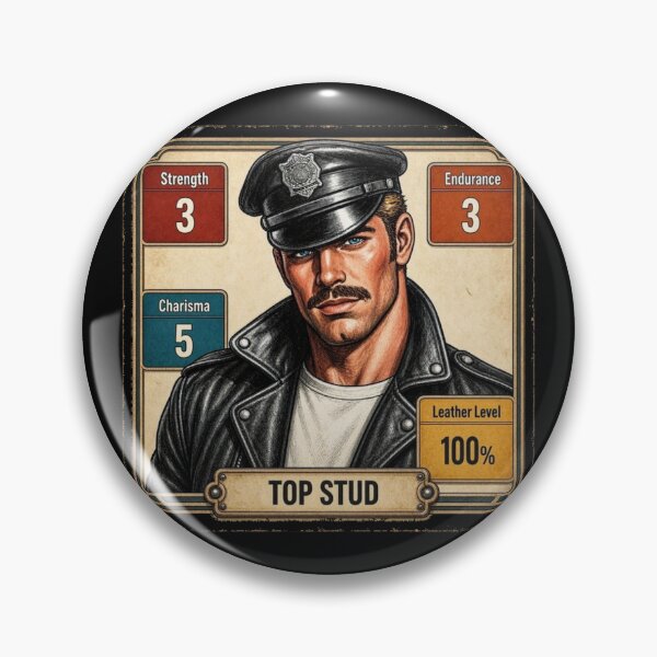 Item preview, Gay Leather Daddy Top Stud Vintage Trading Card Art Design designed and sold by ItsAKinkThing.