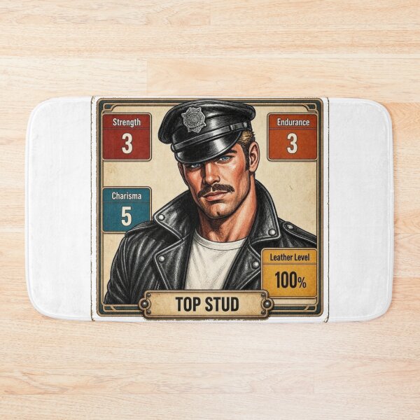 Item preview, Gay Leather Daddy Top Stud Vintage Trading Card Art Design designed and sold by ItsAKinkThing.
