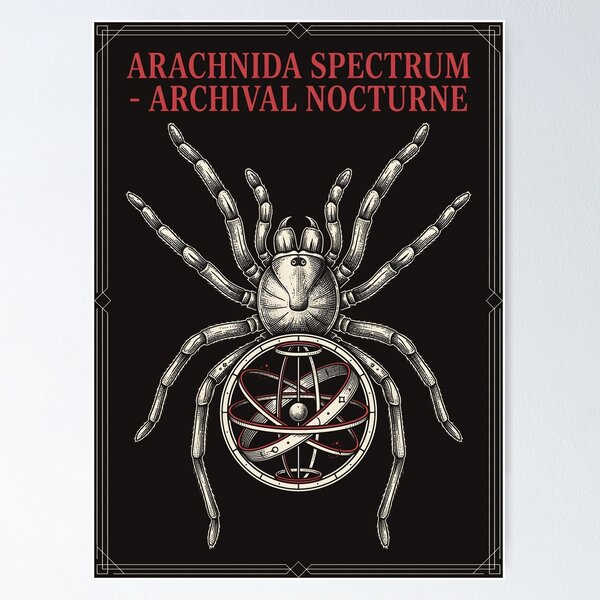 Item preview, Archival Nocturne - Dark Academia Entomology Art Spider Graphic designed and sold by SplashTastic.