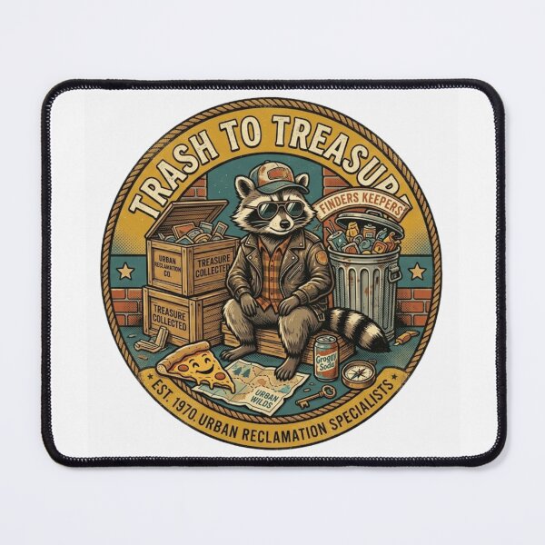 Item preview, Trash to Treasure Raccoon Retro Vintage Badge designed and sold by lovepower.