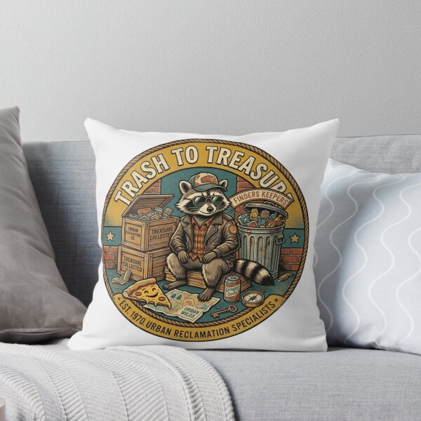 Item preview, Trash to Treasure Raccoon Retro Vintage Badge designed and sold by lovepower.