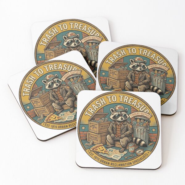 Item preview, Trash to Treasure Raccoon Retro Vintage Badge designed and sold by lovepower.