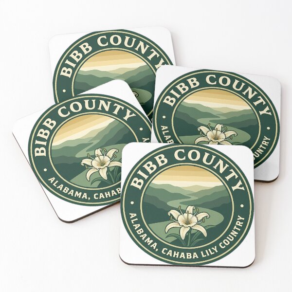 Item preview, Bibb County Cahaba Lily Country Map Badge Sticker Alabama designed and sold by DetourDgn.