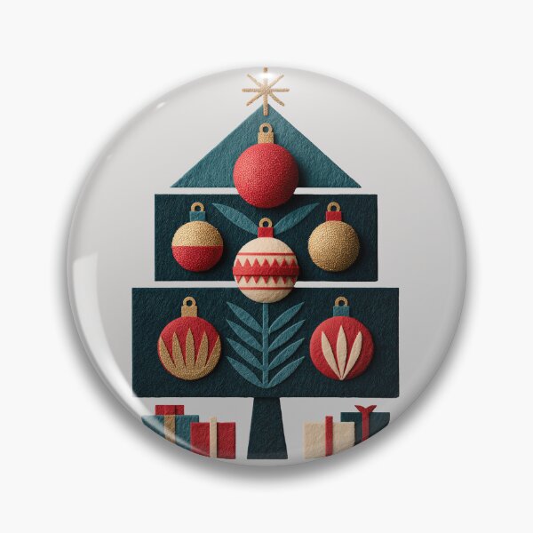 Item preview, Modern Textured Geometric Christmas Tree Art designed and sold by colorful-white.
