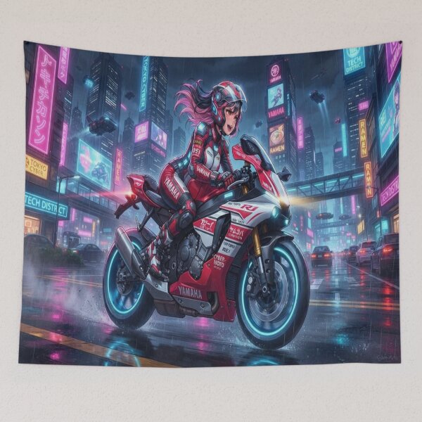 Item preview, Neo Tokyo Cyberpunk Motorcycle Ride designed and sold by JMAVILA ART.