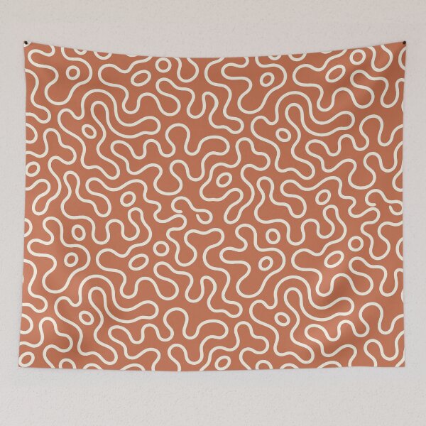 Aperçu de l'œuvre Motif abstrait ondulé en terre cuite créée et vendue par teeperfect.