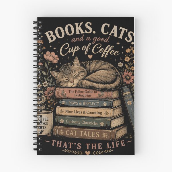 Item preview, Books Cats and Coffee - Sleeping Cat Book Lover designed and sold by GenZFashion000.