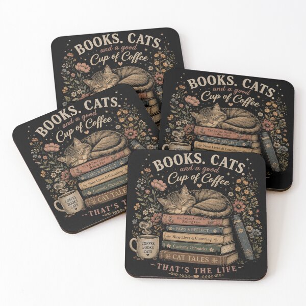 Item preview, Books Cats and Coffee - Sleeping Cat Book Lover designed and sold by GenZFashion000.