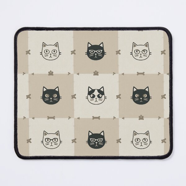 Item preview, Cute Cat Checkerboard Pattern – Minimal Kawaii Kitty Design designed and sold by IMuDesigner.