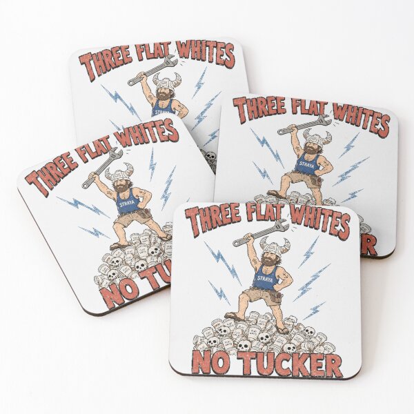 Item preview, Three Flat Whites No Tucker Funny Aussie Tradie Viking Straya Flat White Coffee designed and sold by Yellowriversss.