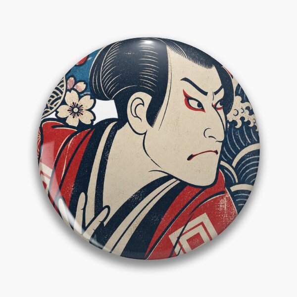 Item preview, Vintage Japanese Kabuki Warrior – Ukiyo-e Inspired Retro Graphic designed and sold by アミヤジャ.