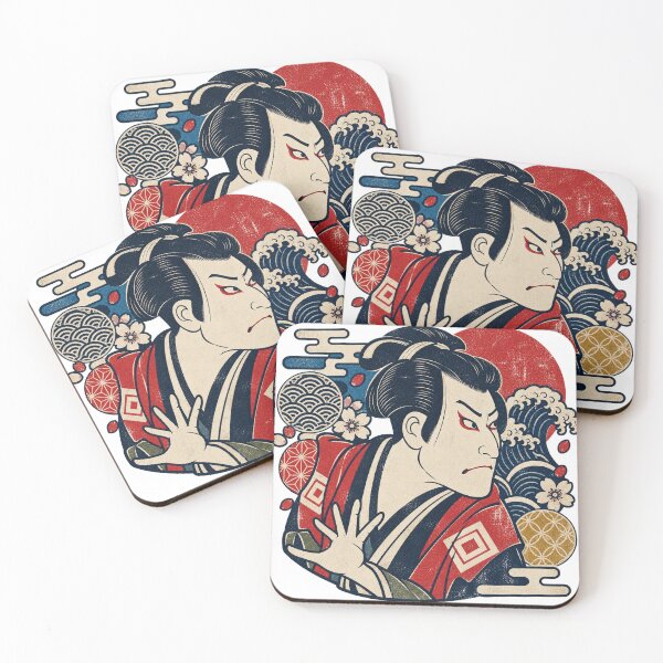 Item preview, Vintage Japanese Kabuki Warrior – Ukiyo-e Inspired Retro Graphic designed and sold by アミヤジャ.