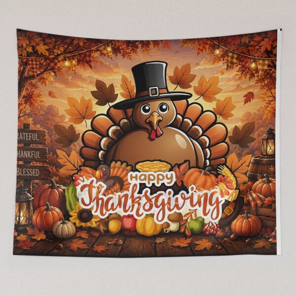 Item preview, Happy Thanksgiving Turkey Autumn Harvest Celebration designed and sold by Fei Long Design Hub.