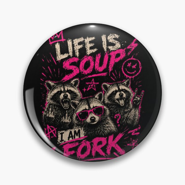 Item preview, Life Is Soup I Am Fork Raccoon Sarcasm Funny Animal Lover designed and sold by HumansStuck12.
