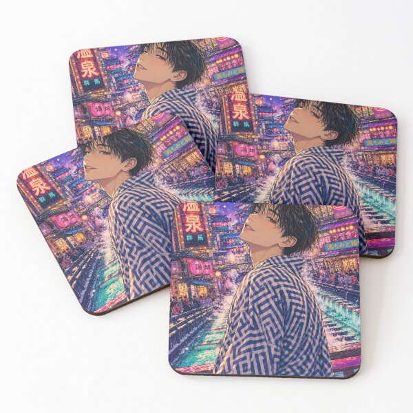 Item preview, Neon Kusatsu Nights — Japanese Onsen Retro designed and sold by アミヤジャ.