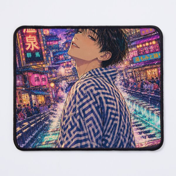 Item preview, Neon Kusatsu Nights — Japanese Onsen Retro designed and sold by アミヤジャ.