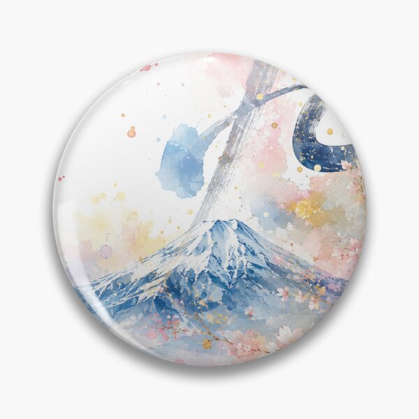 Item preview, Dreaming of Fuji — Pastel Cherry Blossom Watercolor designed and sold by アミヤジャ.