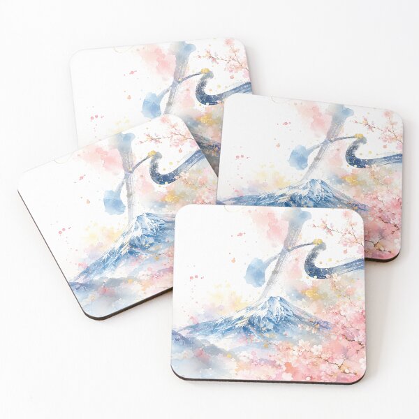 Item preview, Dreaming of Fuji — Pastel Cherry Blossom Watercolor designed and sold by アミヤジャ.