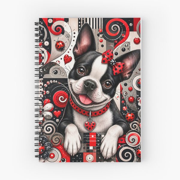 Item preview, Playful Boston Terrier Dog with Ladybugs designed and sold by Wags & Tails.