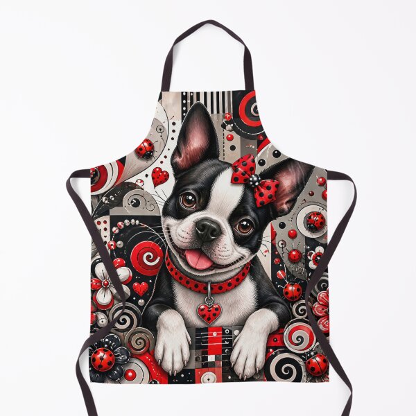 Item preview, Playful Boston Terrier Dog with Ladybugs designed and sold by Wags & Tails.