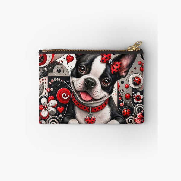 Item preview, Playful Boston Terrier Dog with Ladybugs designed and sold by Wags & Tails.