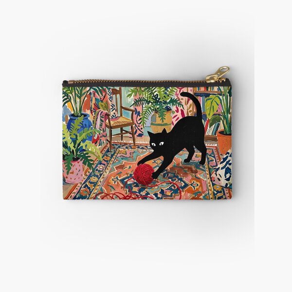 Item preview, Playful Black Cat Chasing Yarn Ball Matisse Style Wall Art designed and sold by DuckOddity.