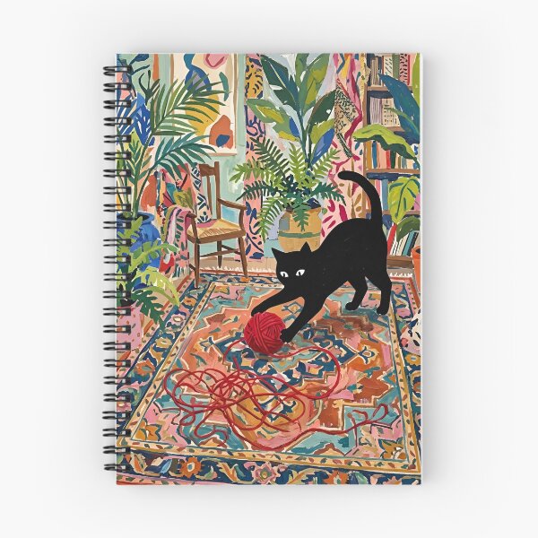 Item preview, Playful Black Cat Chasing Yarn Ball Matisse Style Wall Art designed and sold by DuckOddity.