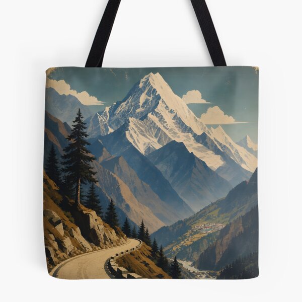 Item preview, Vintage Himalayan Mountain Travel Poster designed and sold by Glitchart66.