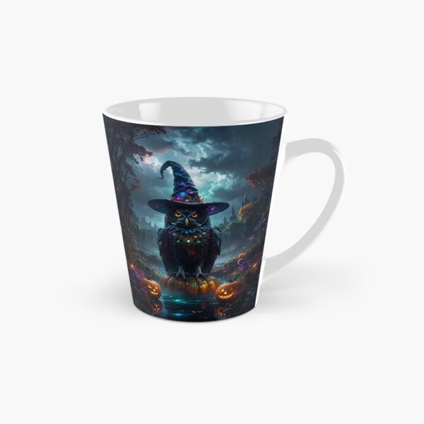 Item preview, Epic wizard owl with glowing Halloween pumpkins designed and sold by Mystic-Art-2.