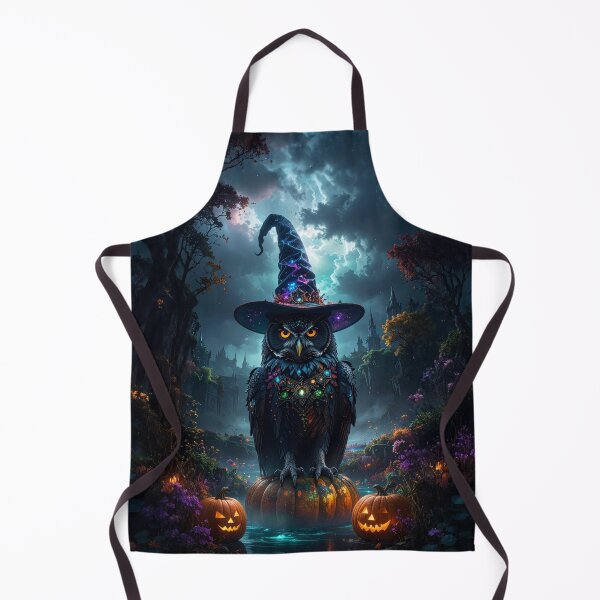 Item preview, Epic wizard owl with glowing Halloween pumpkins designed and sold by Mystic-Art-2.