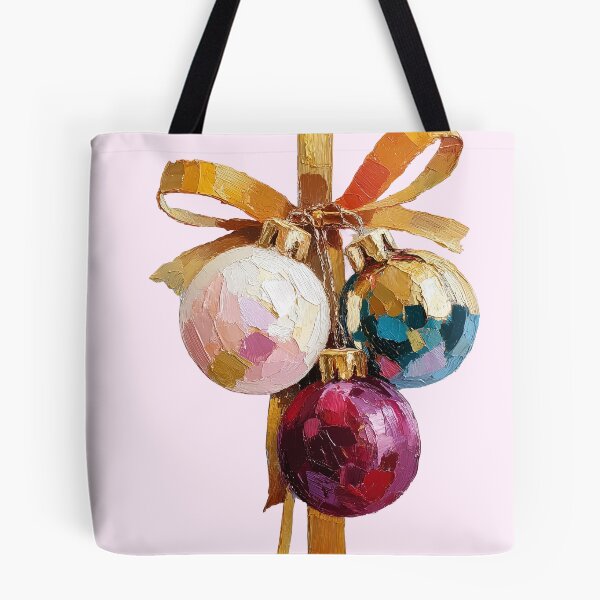 Item preview, Colorful Impasto Christmas Ornaments and Golden Ribbon designed and sold by colorful-white.