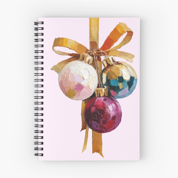 Item preview, Colorful Impasto Christmas Ornaments and Golden Ribbon designed and sold by colorful-white.