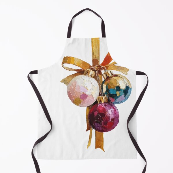 Artikelvorschau, Bunte Impasto-Weihnachtsornamente und goldenes Band entworfen und verkauft von colorful-white.