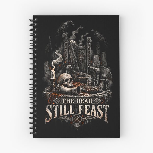 Item preview, The Dead Still Feast – Viking Afterlife Norse Feast Raven Skull Design designed and sold by R3XFORGE.
